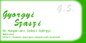 gyorgyi szaszi business card